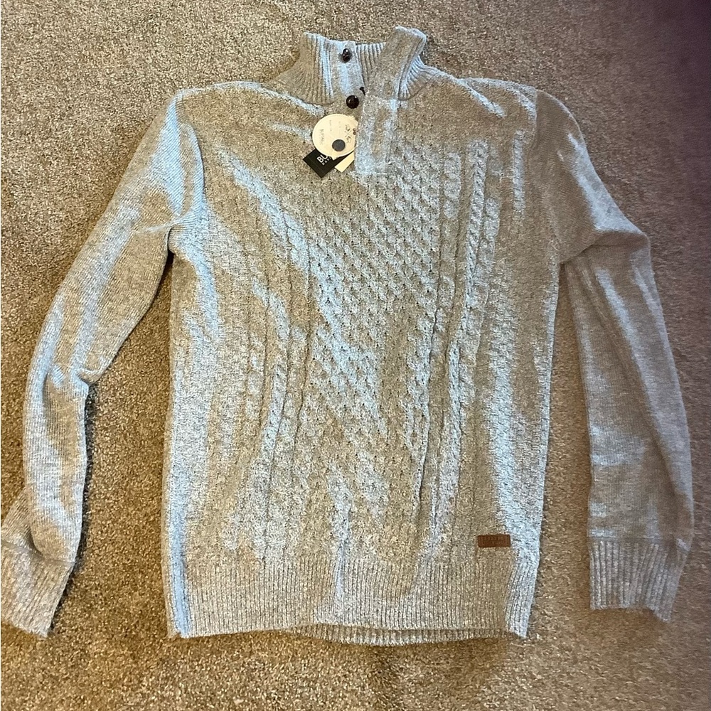 NWT Gray Cable Knit Sweater